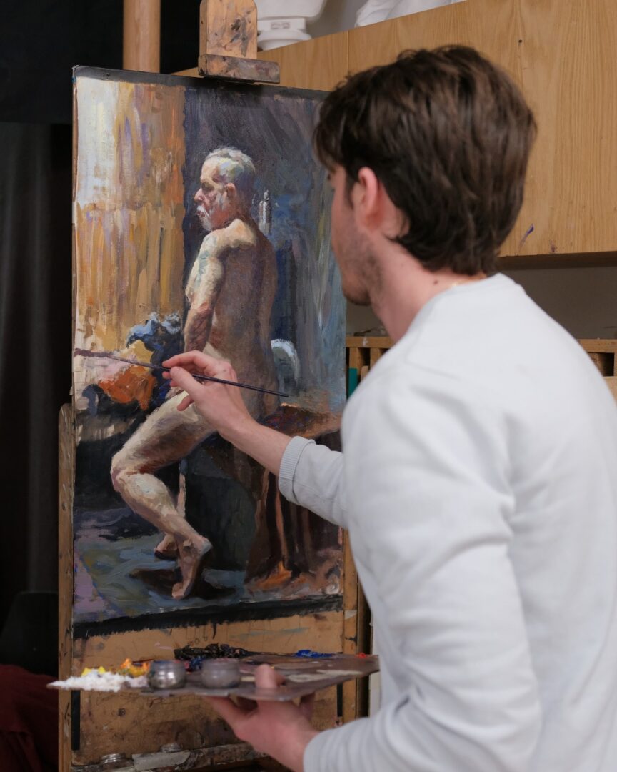 Figure long pose painting by advanced student Sébastien Dubois 🎨