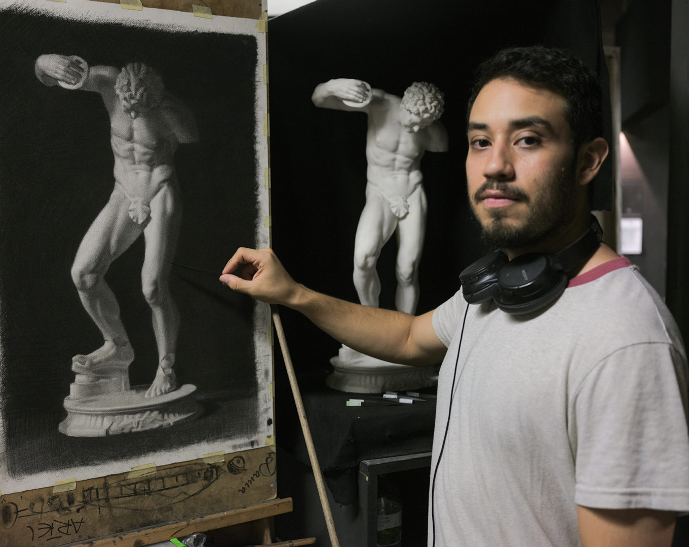 Cast drawing by student Nelson Delgado