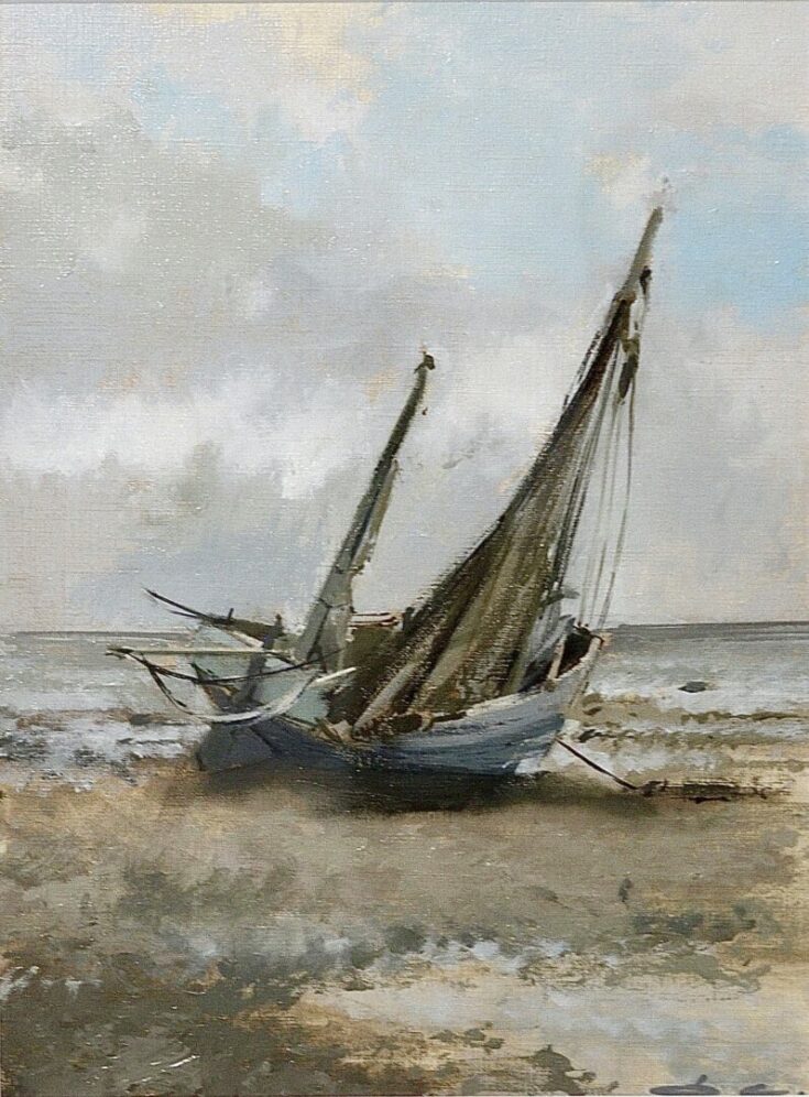 Mastercopy of “Fishing boat (Normandy Coast)” by Carlos de Haes