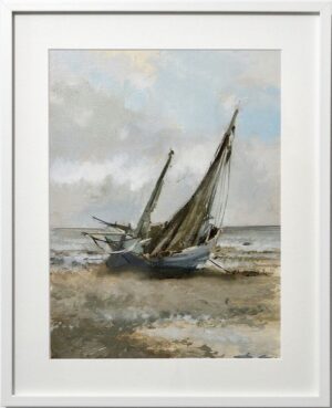 Mastercopy of “Fishing boat (Normandy Coast)” by Carlos de Haes - Image 3