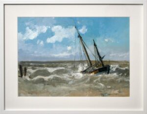 Mastercoppy of “Lost felucca (Normandy)” by Carlos de Haes - Image 2